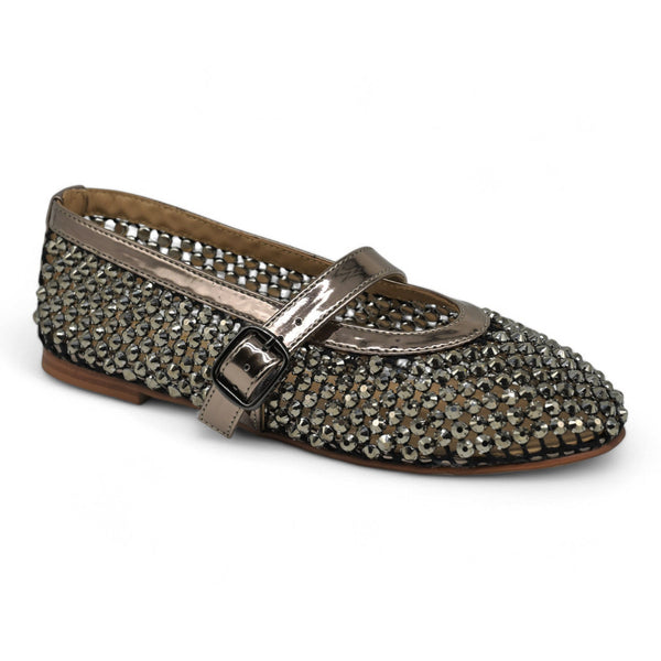 Alma en Pena 546 Μπαλαρίνες Mary Jane με Πέτρες - Pewter