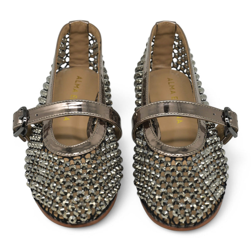 Alma en Pena 546 Μπαλαρίνες Mary Jane με Πέτρες - Pewter