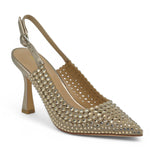 Alma en Pena 616 Slingback Διάτρητες Γόβες με Πέτρες - Bronce
