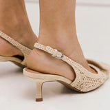 Bibi Lou 652 Slingback Γόβες με Φιλέ - Off White