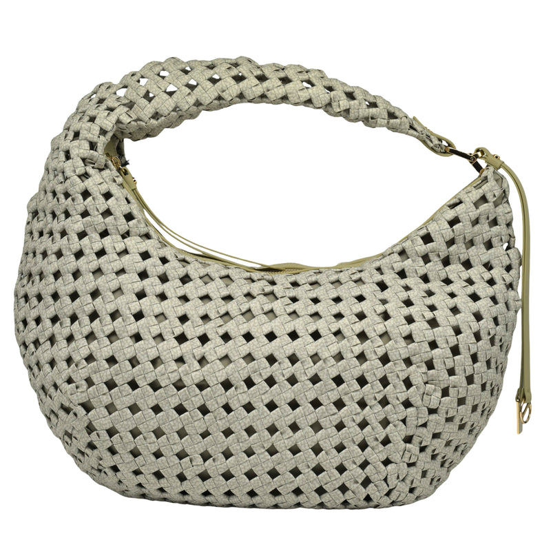 Borbonese 924826 Πλεκτή Τσάντα Halfmoon - Kaki