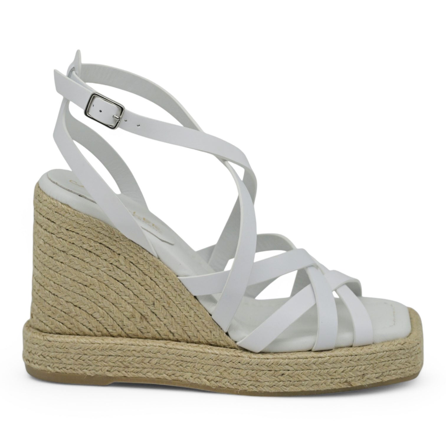 Casteller 927 Πλατφόρμες Εσπαντρίγιες με Λουράκια - Άσπρο