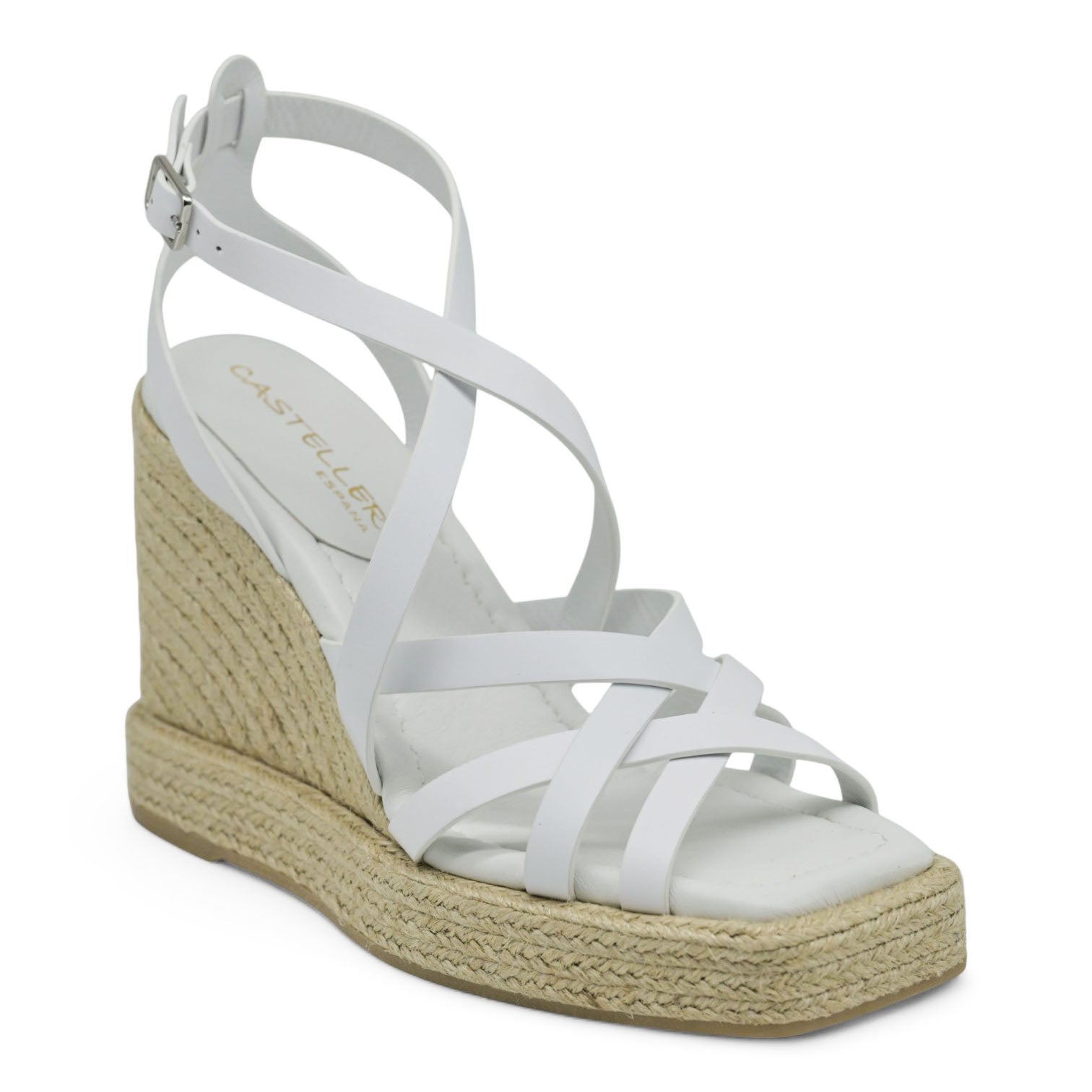 Casteller 927 Πλατφόρμες Εσπαντρίγιες με Λουράκια - Άσπρο