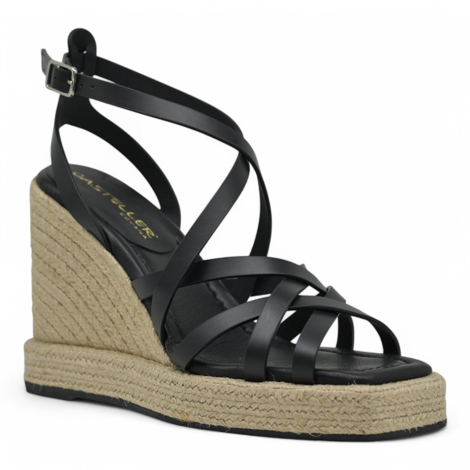 Casteller 927 Πλατφόρμες Εσπαντρίγιες με Λουράκια - Μαύρο