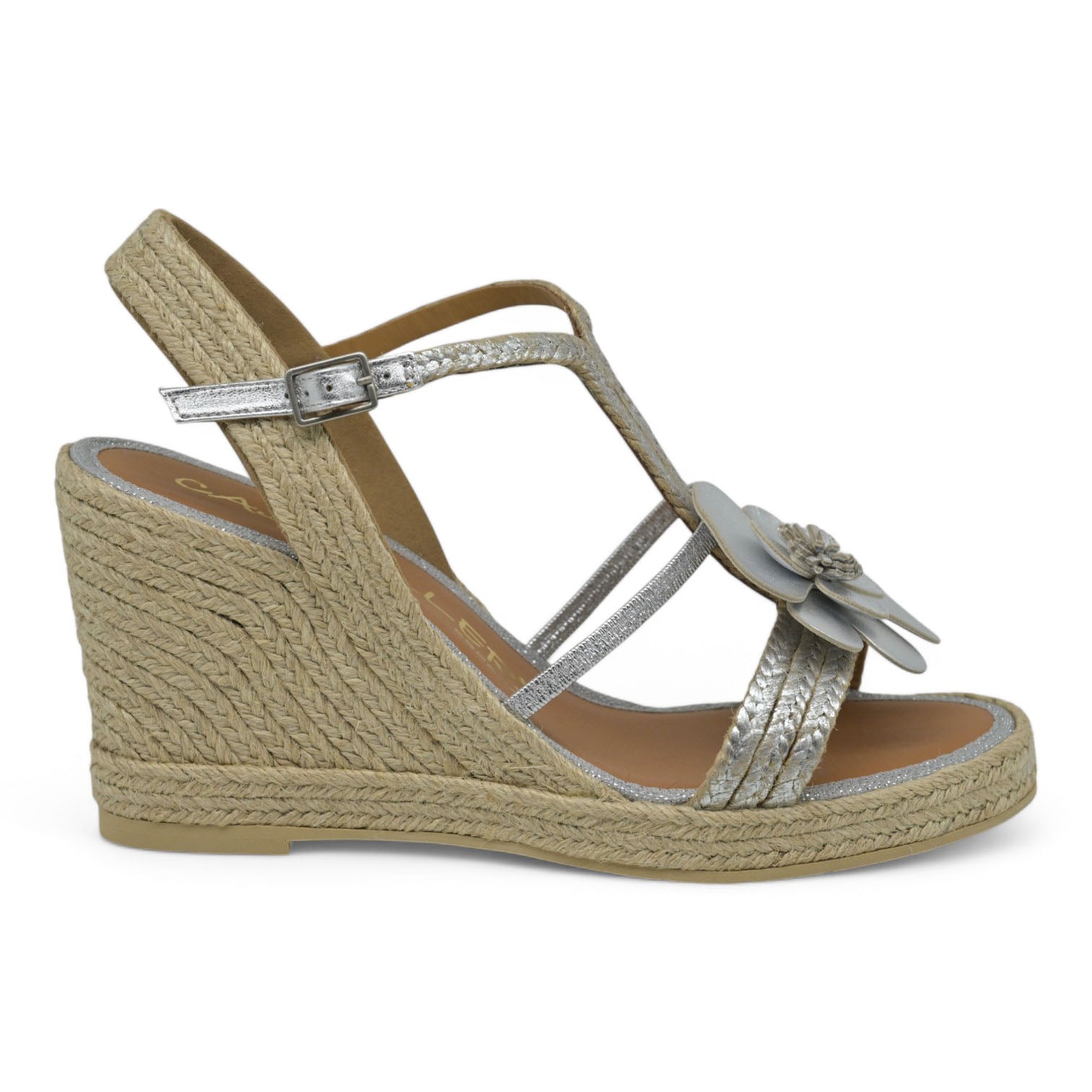 Casteller 934 Πλατφόρμες Εσπαντρίγιες με Λουλούδι - Ασημί