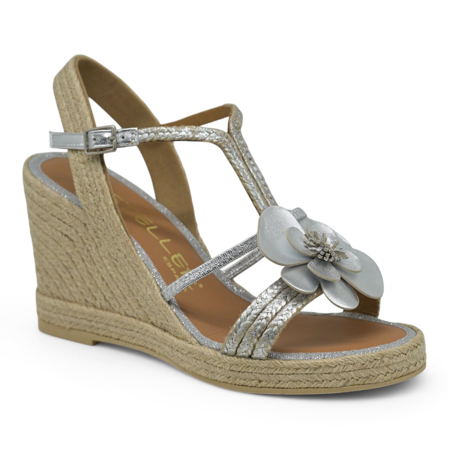 Casteller 934 Πλατφόρμες Εσπαντρίγιες με Λουλούδι - Ασημί