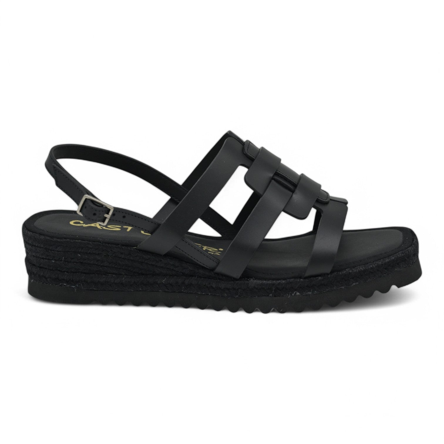 Casteller 957 Χαμηλές Πλατφόρμες Εσπαντρίγια με Λουράκια - Μαύρο