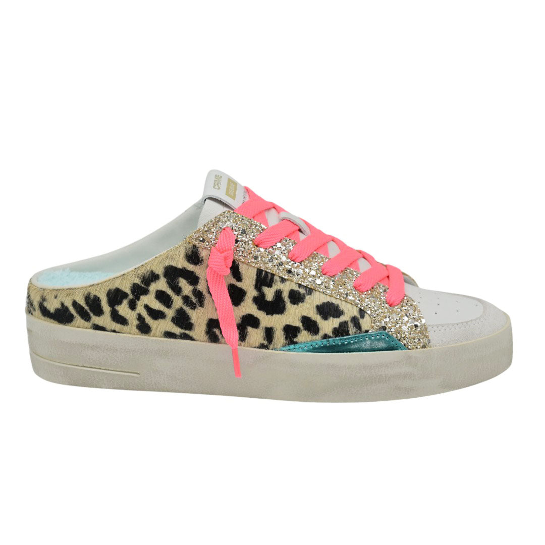 Crime 20172 Mules Sneakers - Άσπρο με Λεοπάρ