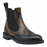 FRAU 95Y7 Μποτάκια Chelsea Flat - Μαύρο με Καφέ