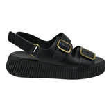 Galleria di Scarpe 24/39 Δίπατα Σανδάλια με Αγκράφες & Velcro - Μαύρες