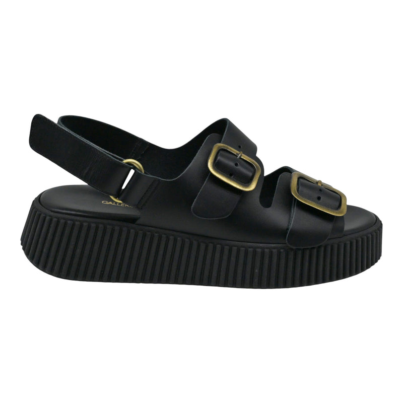 Galleria di Scarpe 24/39 Δίπατα Σανδάλια με Αγκράφες & Velcro - Μαύρες