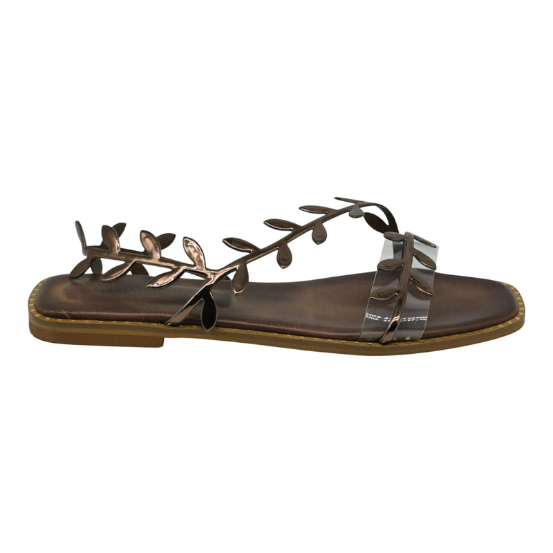 Galleria di Scarpe 25/8 Φλατ Σανδάλια με Διακοσμητικά Φύλλα - Bronze