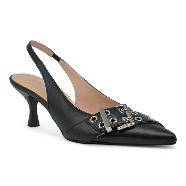 Galleria di Scarpe Lora Γόβες Slingback με Τόκα - Μαύρο
