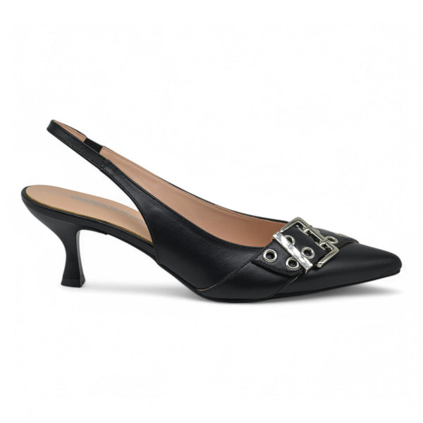 Galleria di Scarpe Lora Γόβες Slingback με Τόκα - Μαύρο