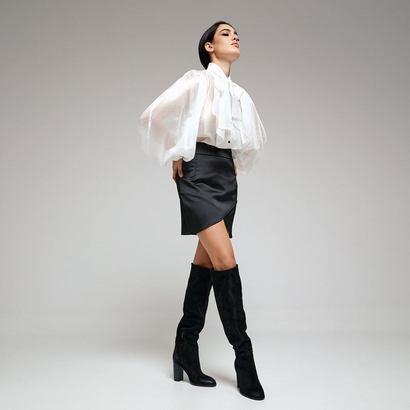 Gianni Crasto 8544 Μπότες με Ψηλή Γάμπα και Τακούνι - Μαύρο Καστόρ