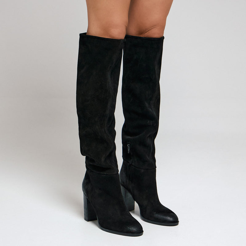 Gianni Crasto 8544 Μπότες με Ψηλή Γάμπα και Τακούνι - Μαύρο Καστόρ