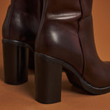 Gianni Crasto 8557 Μπότες με Ψηλή Γάμπα και Τακούνι - Μπορντό Δέρμα