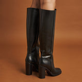 Gianni Crasto 8557 Μπότες με Ψηλή Γάμπα και Τακούνι - Μαύρο Δέρμα