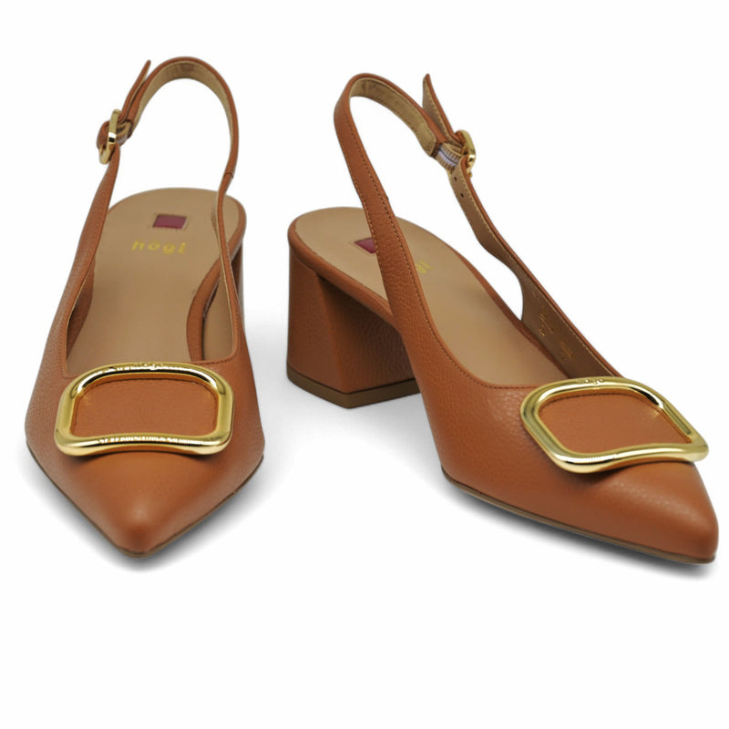 Hogl 4623 Slingback Γοβάκια με Χρυσή Τόκα - Ταμπά