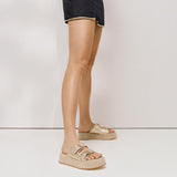 Janet & Janet 122 Flatform Παντόφλες - Χρυσό