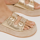 Janet & Janet 122 Flatform Παντόφλες - Χρυσό