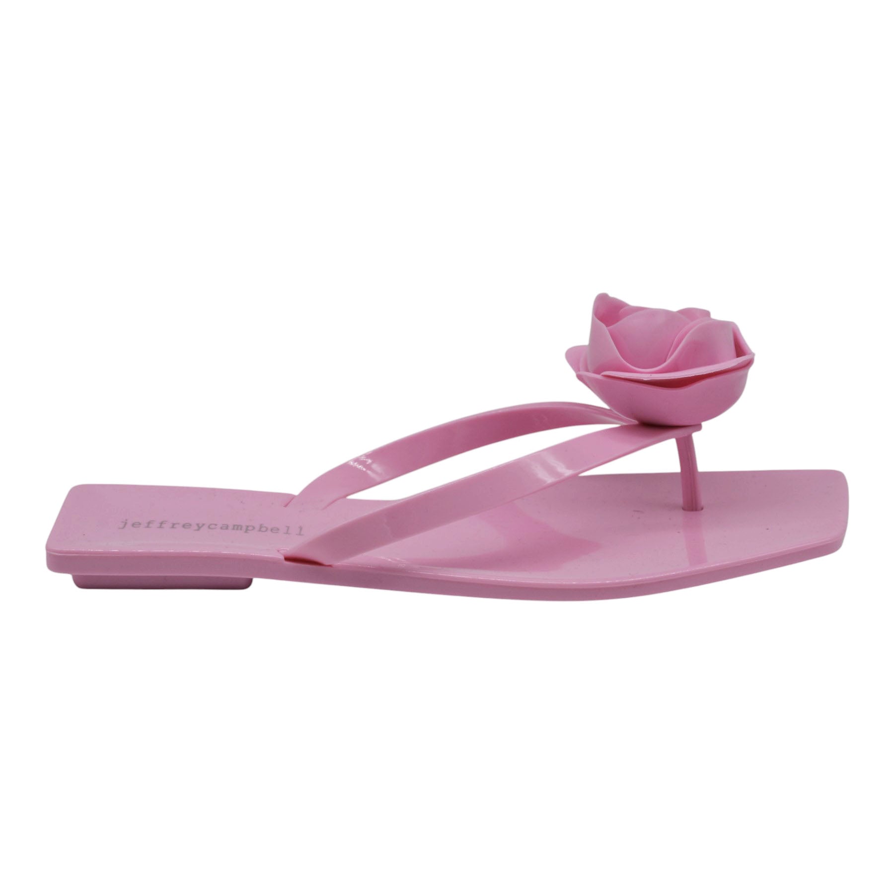 Jeffrey Campbell Sweeten Παντόφλες Φλατ με Δάχτυλο και Λουλούδι - Ροζ