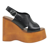 Jeffrey Campbell Fiddle Πλατφόρμες Χιαστί με Ξύλο - Μαύρο
