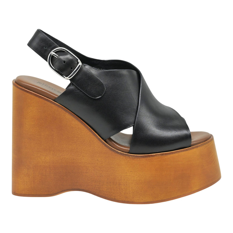 Jeffrey Campbell Fiddle Πλατφόρμες Χιαστί με Ξύλο - Μαύρο