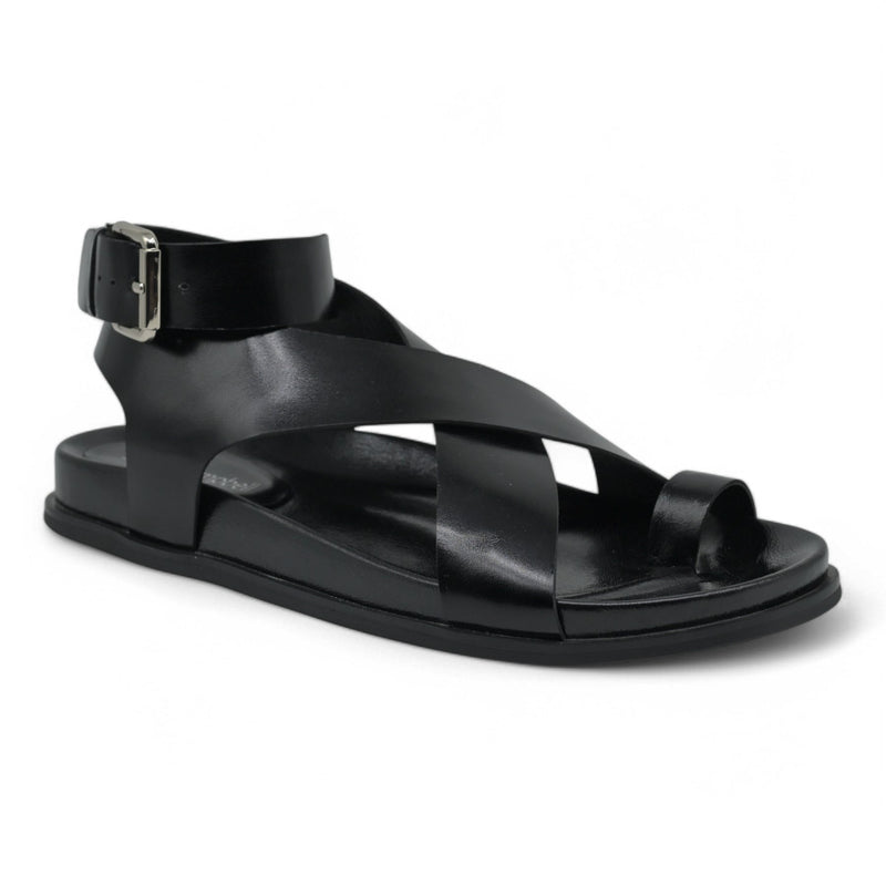 Jeffrey Campbell Hvar Σανδάλια Φλατ Gladiator - Μαύρο