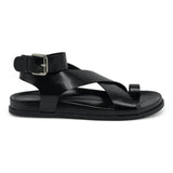 Jeffrey Campbell Hvar Σανδάλια Φλατ Gladiator - Μαύρο