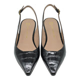 Mourtzi 15504 Slingback Μπαλαρίνες - Μαύρο Λουστρίν Κροκό
