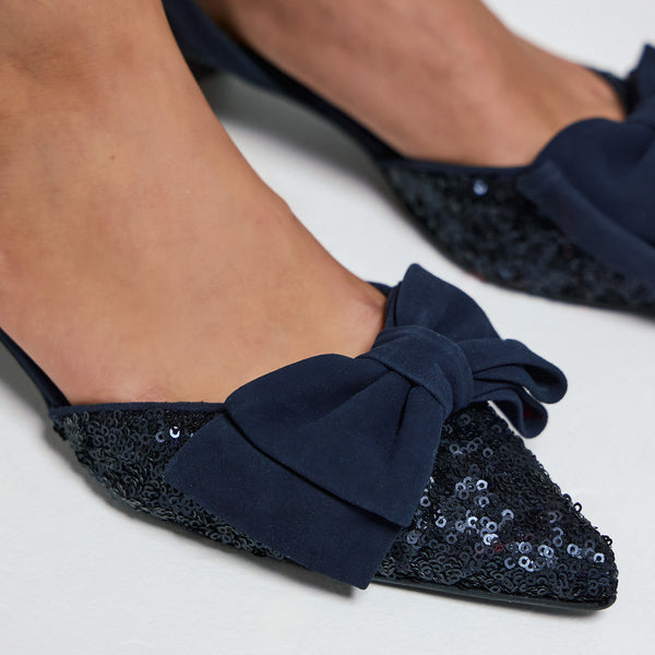 Marian 1305 Slingback Γόβες με Παγιέτα - Μπλε