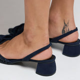 Marian 1305 Slingback Γόβες με Παγιέτα - Μπλε