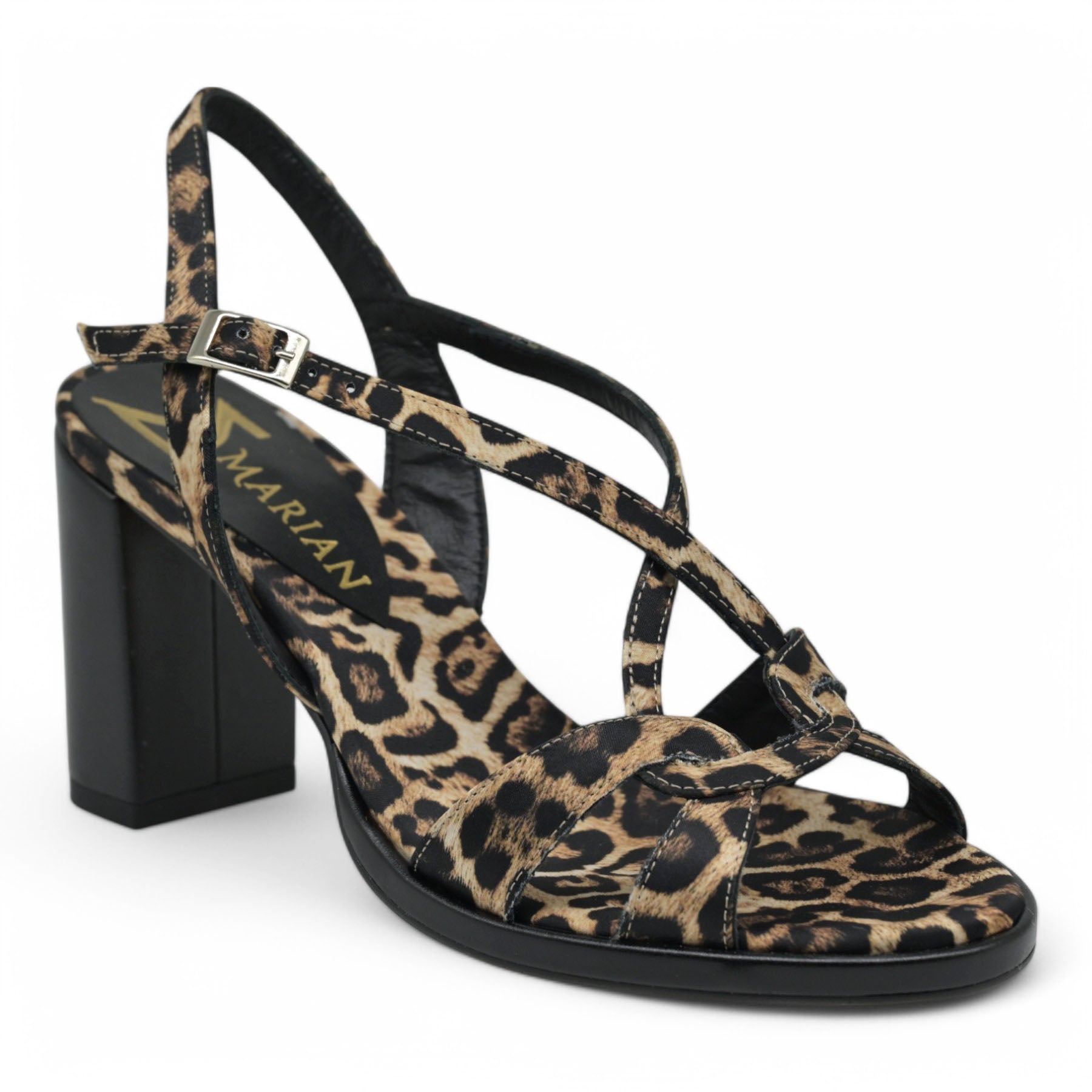 Marian 53205 Πέδιλα Leo με Χιαστί - Λεοπάρ Σατέν