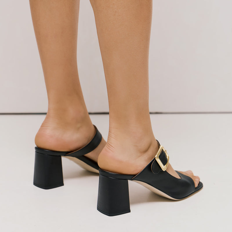 Mourtzi 56000 Mules με Αγκράφα - Μαύρο