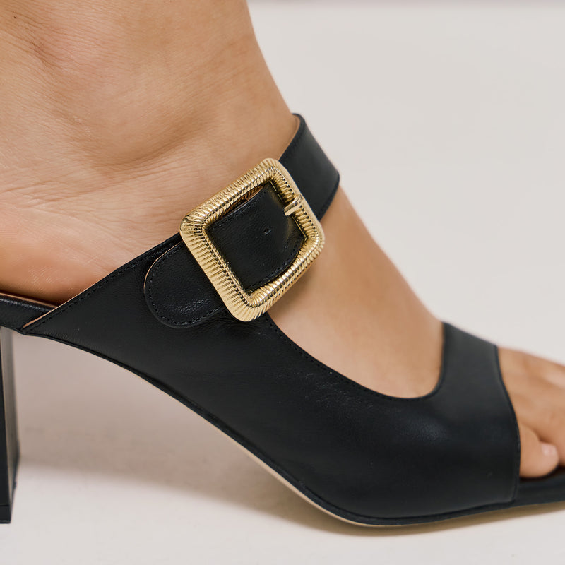 Mourtzi 56000 Mules με Αγκράφα - Μαύρο