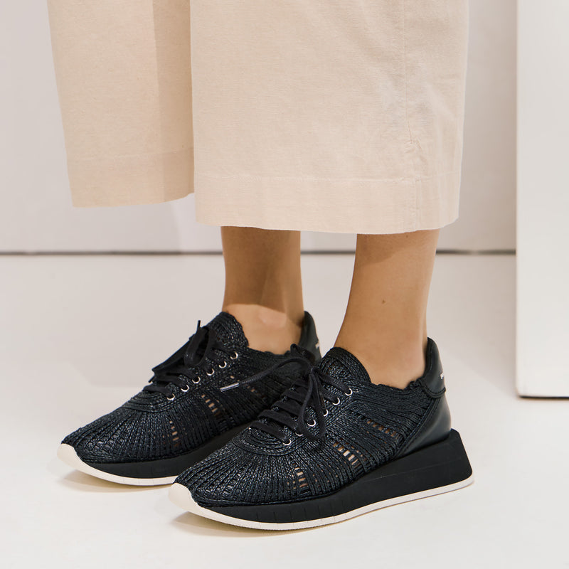 Paloma Barcelo Cholet Sneakers με Ψάθα - Μαύρο