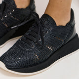 Paloma Barcelo Cholet Sneakers με Ψάθα - Μαύρο