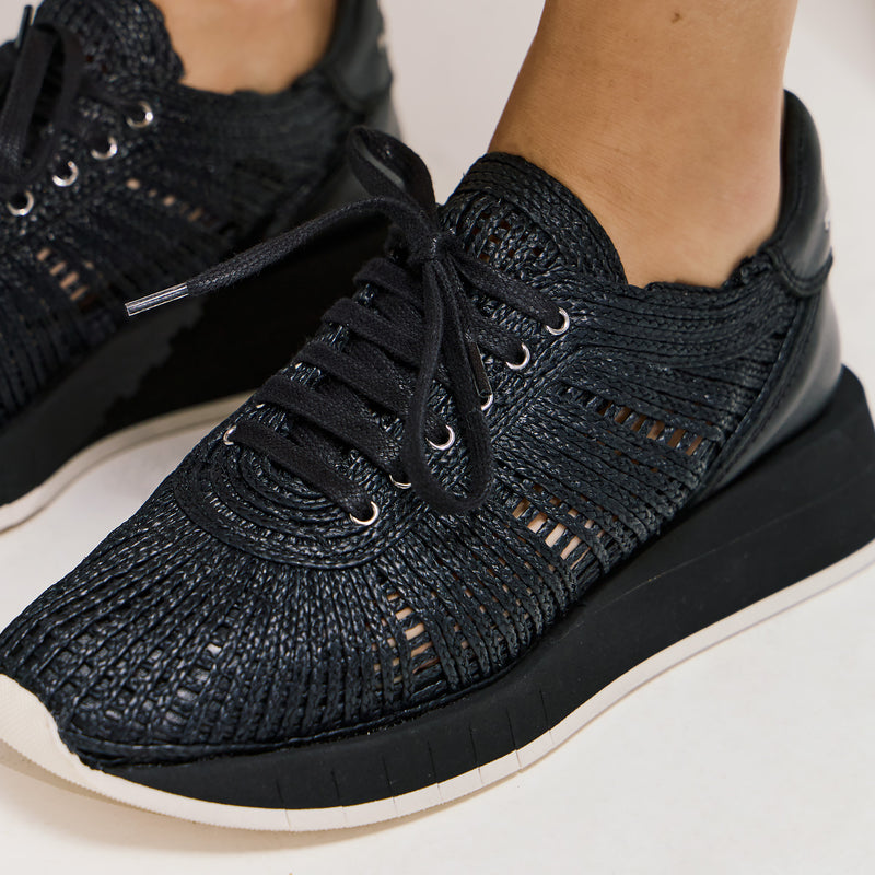 Paloma Barcelo Cholet Sneakers με Ψάθα - Μαύρο
