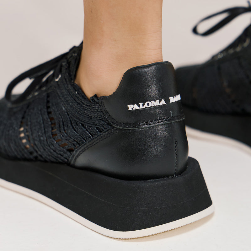 Paloma Barcelo Cholet Sneakers με Ψάθα - Μαύρο