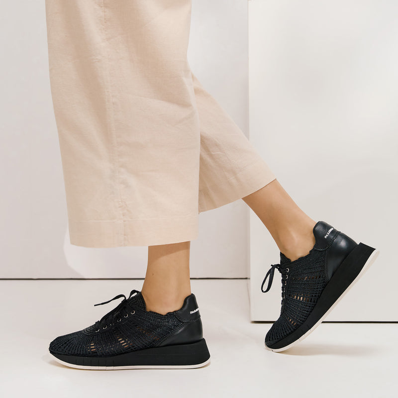 Paloma Barcelo Cholet Sneakers με Ψάθα - Μαύρο