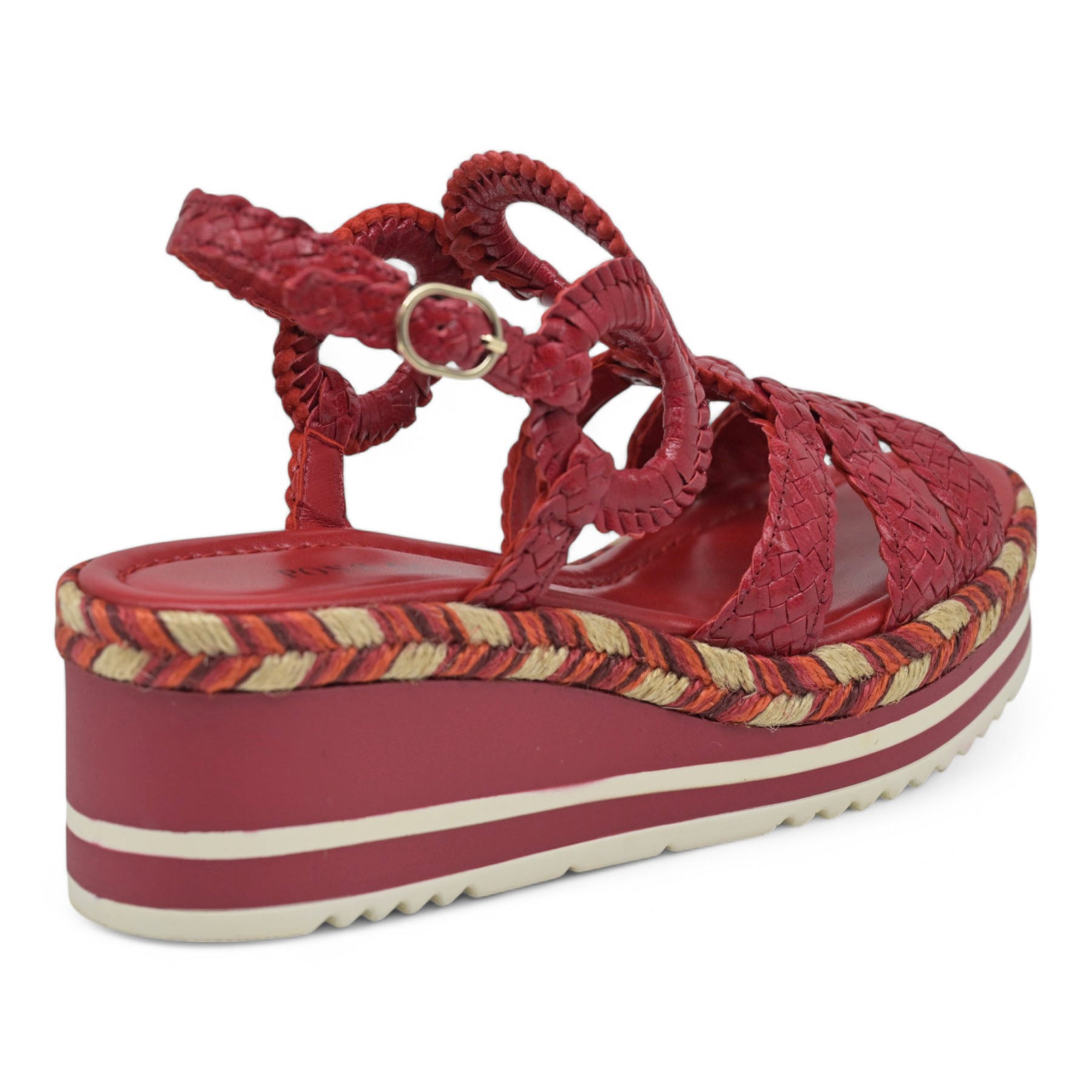 Pons Quintana 11214 Πλεκτές Πλατφόρμες με Διχρωμία - Κόκκινο