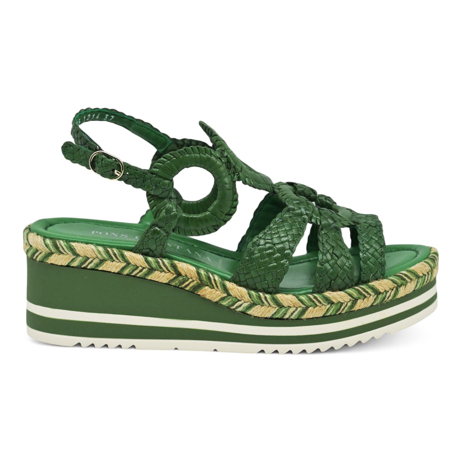 Pons Quintana 11214 Πλεκτές Πλατφόρμες με Διχρωμία - Πράσινο