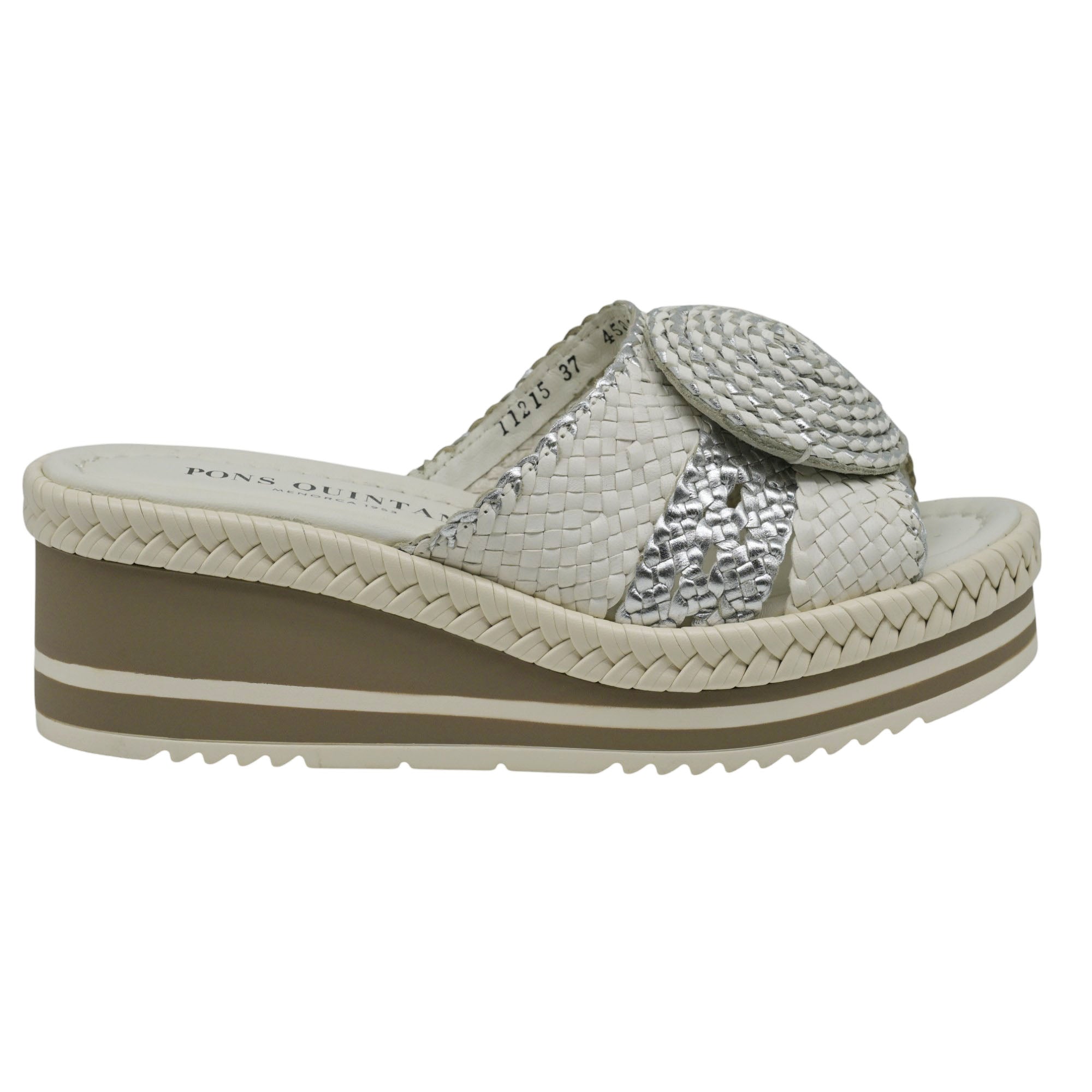 Pons Quintana 11215 Παντόφλες Πλατφόρμα - Milk/Silver