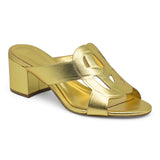 SCHUTZ 20001-Met Mules με Καρέ Τακούνι - Χρυσό