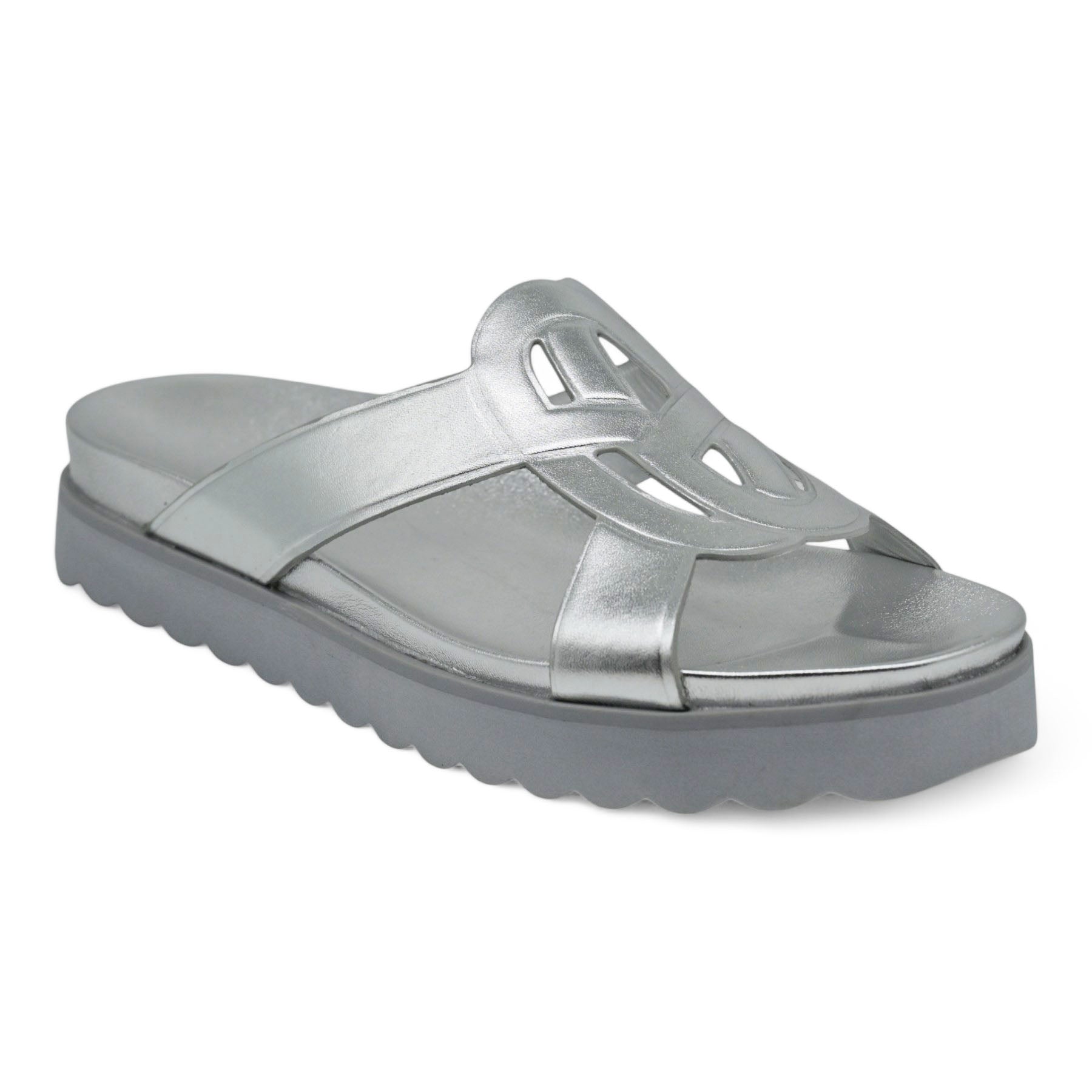 SCHUTZ 20733 Μεταλλικές Δίπατες Παντόφλες - Ασημί