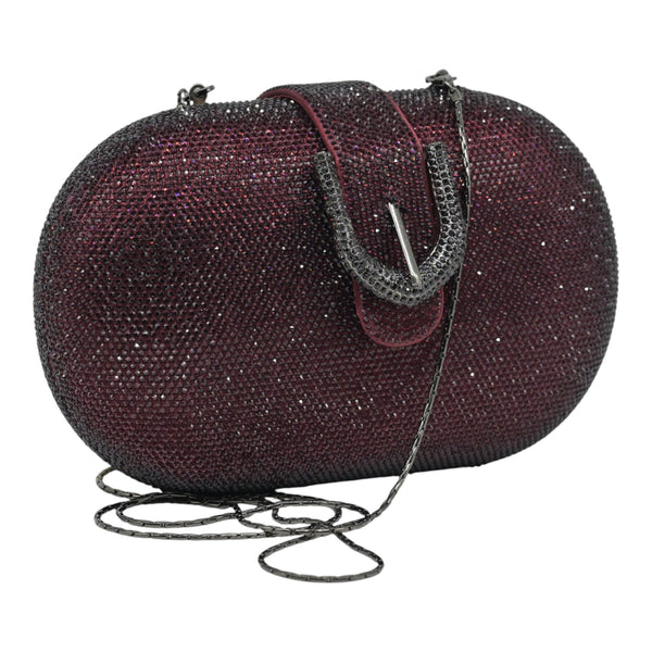 Twenty Fourhaitch Kyoto Τσάντα Clutch με Κρύσταλλα - Μπορντό