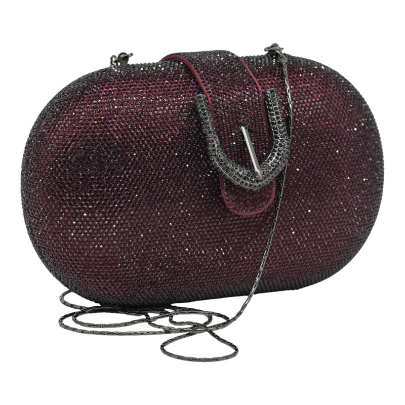 Twenty Fourhaitch Kyoto Τσάντα Clutch με Κρύσταλλα - Μπορντό