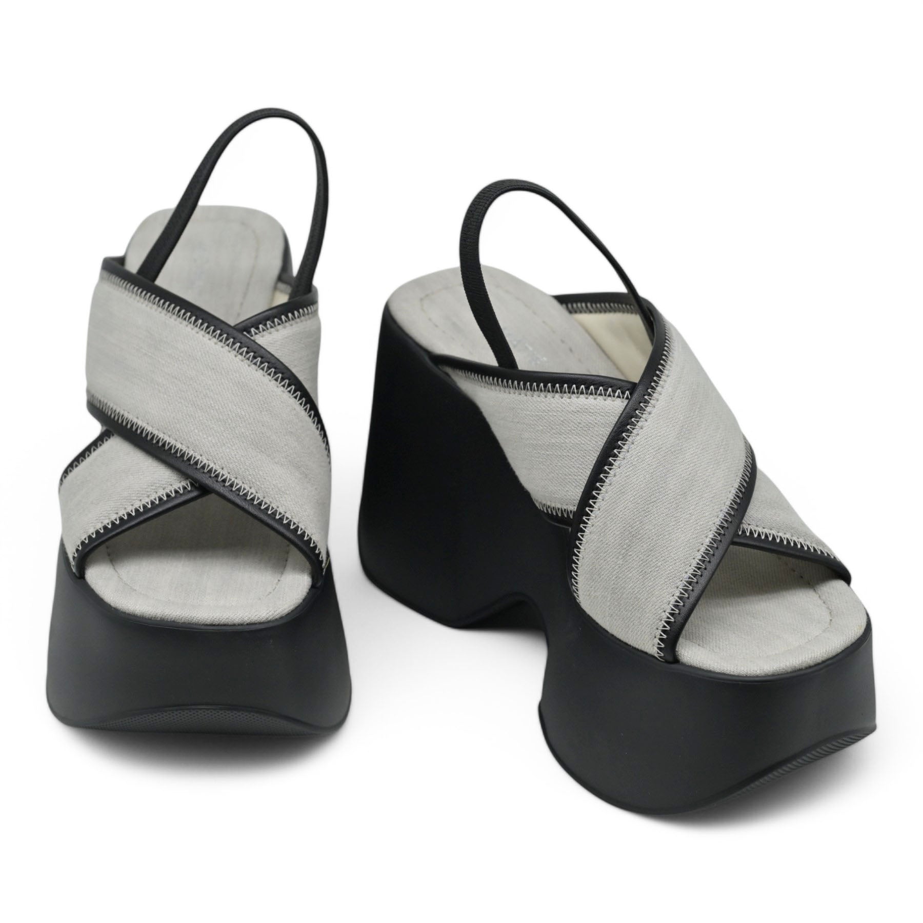 VIC MATIE 3160 Πλατφόρμες Χιαστί - Light Grey