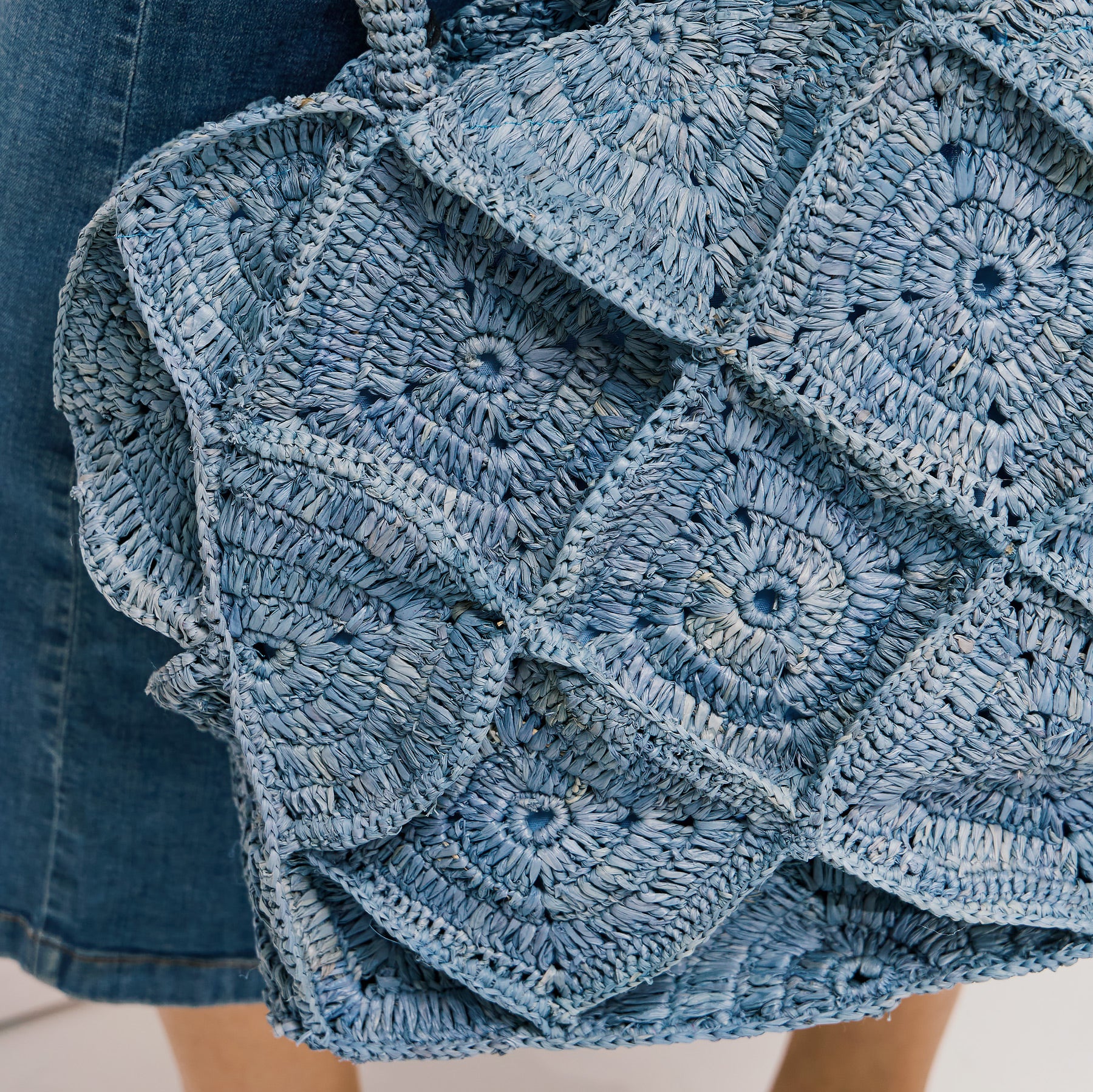 ViaMailBag MILO Crochet Raffia Τσάντα - Γαλάζιο